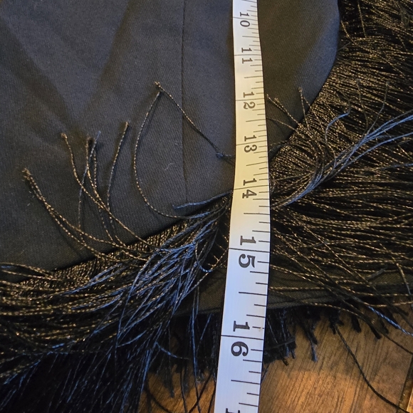 Black Cropped Blazer with Fringe Sz M - Picture 10 of 10